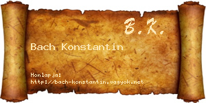 Bach Konstantin névjegykártya